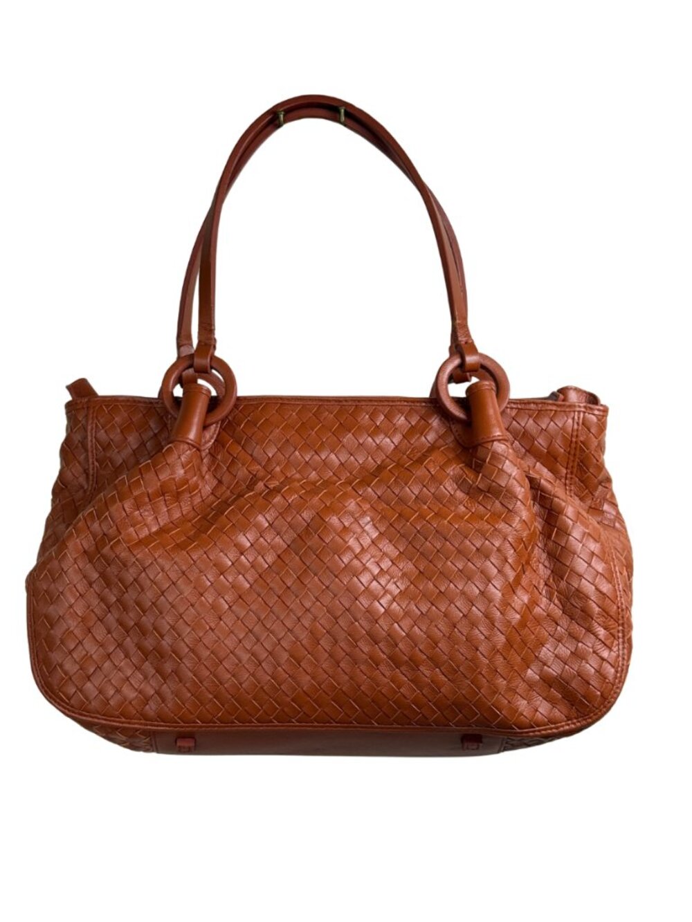 Vintage Ashneil Woven Leather Shoulder Bag Brown Intrecciato Style - Picture 3 of 6